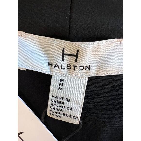 Black Stretchy Wrap Dress by H Halston Medium NWT Office Career Versatile - Picture 2 of 9